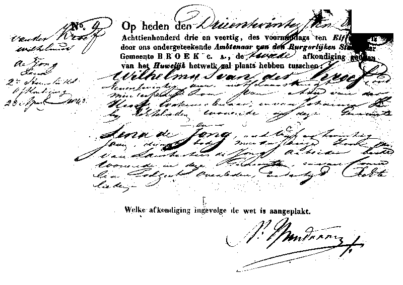 18430523 huwAK 2 akte 9 Wilhelmus vd Kroef - Lena d Jong